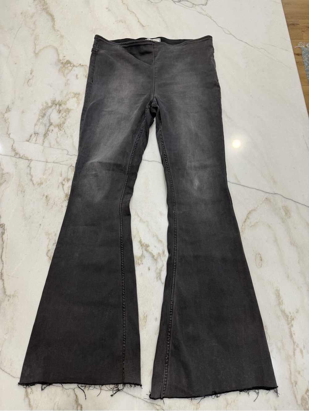 Free People Washed Black Flare Jeans